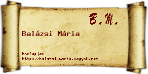 Balázsi Mária névjegykártya