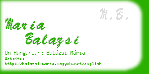 maria balazsi business card
